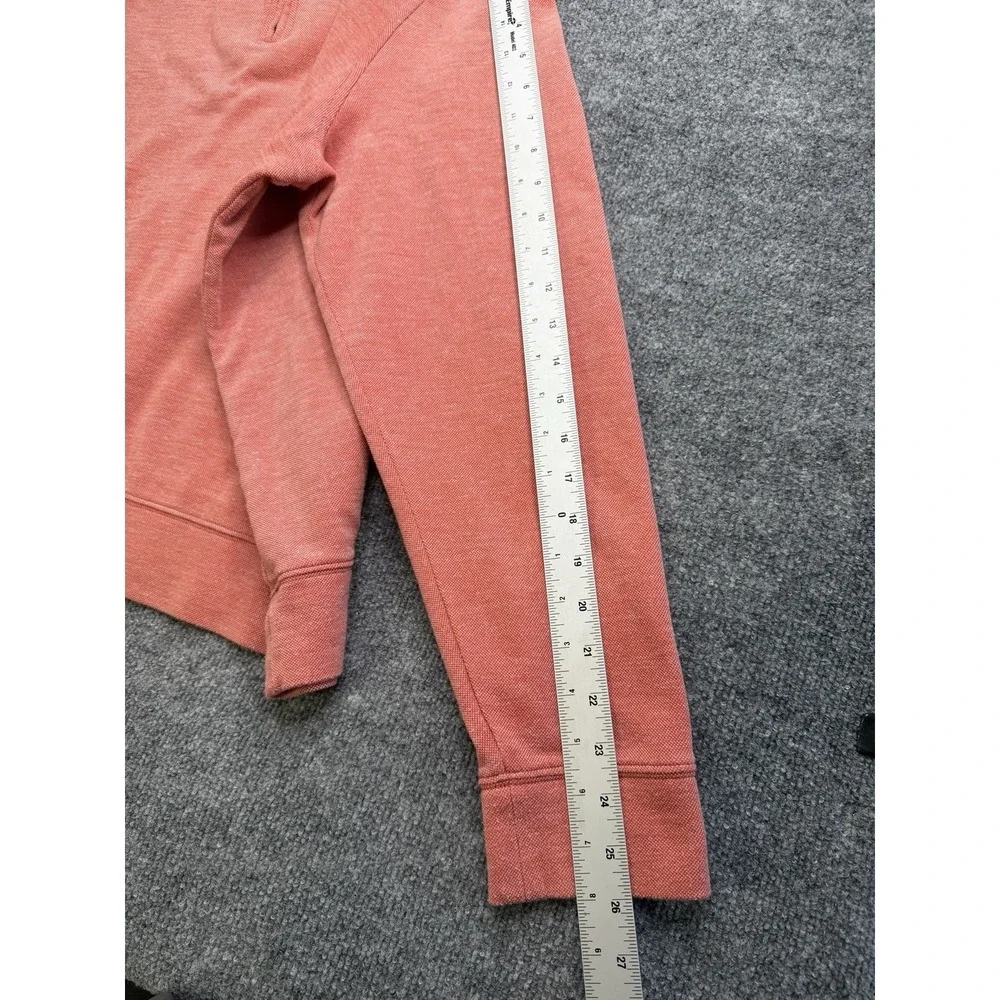 LL Bean Comfort Stretch Pique 1/4 Zip Pullover Mens XL Pink Salmon Logo